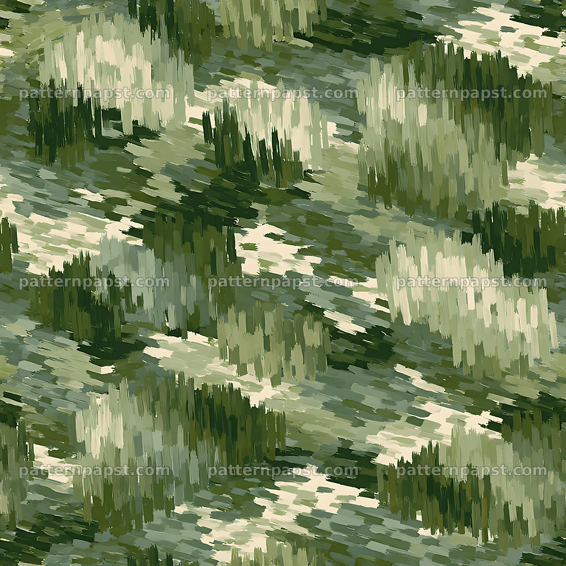 Seamless green camouflage brushstroke pattern for textiles — seamless tileable pattern