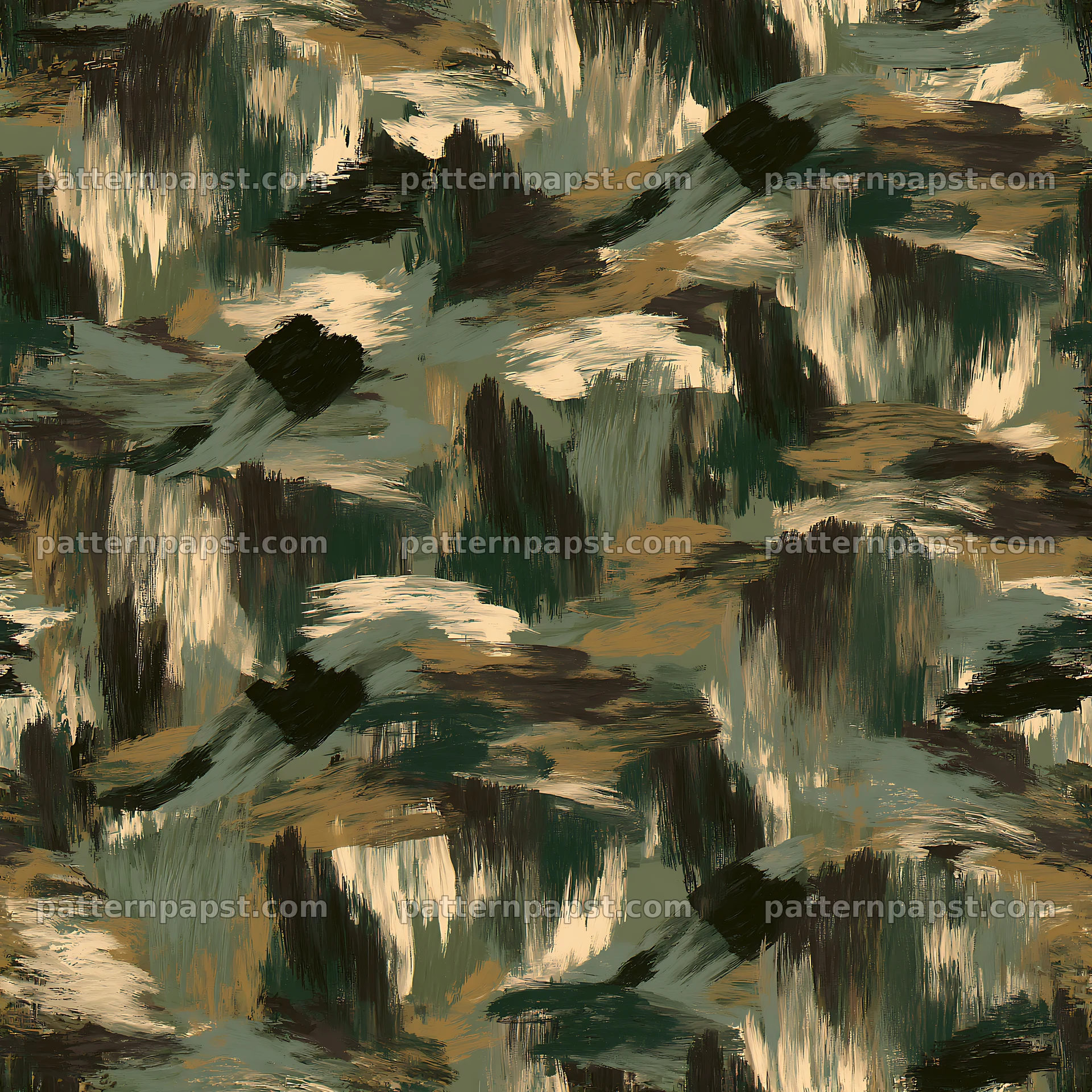 Seamless jungle camouflage brushstroke pattern design — seamless tileable pattern