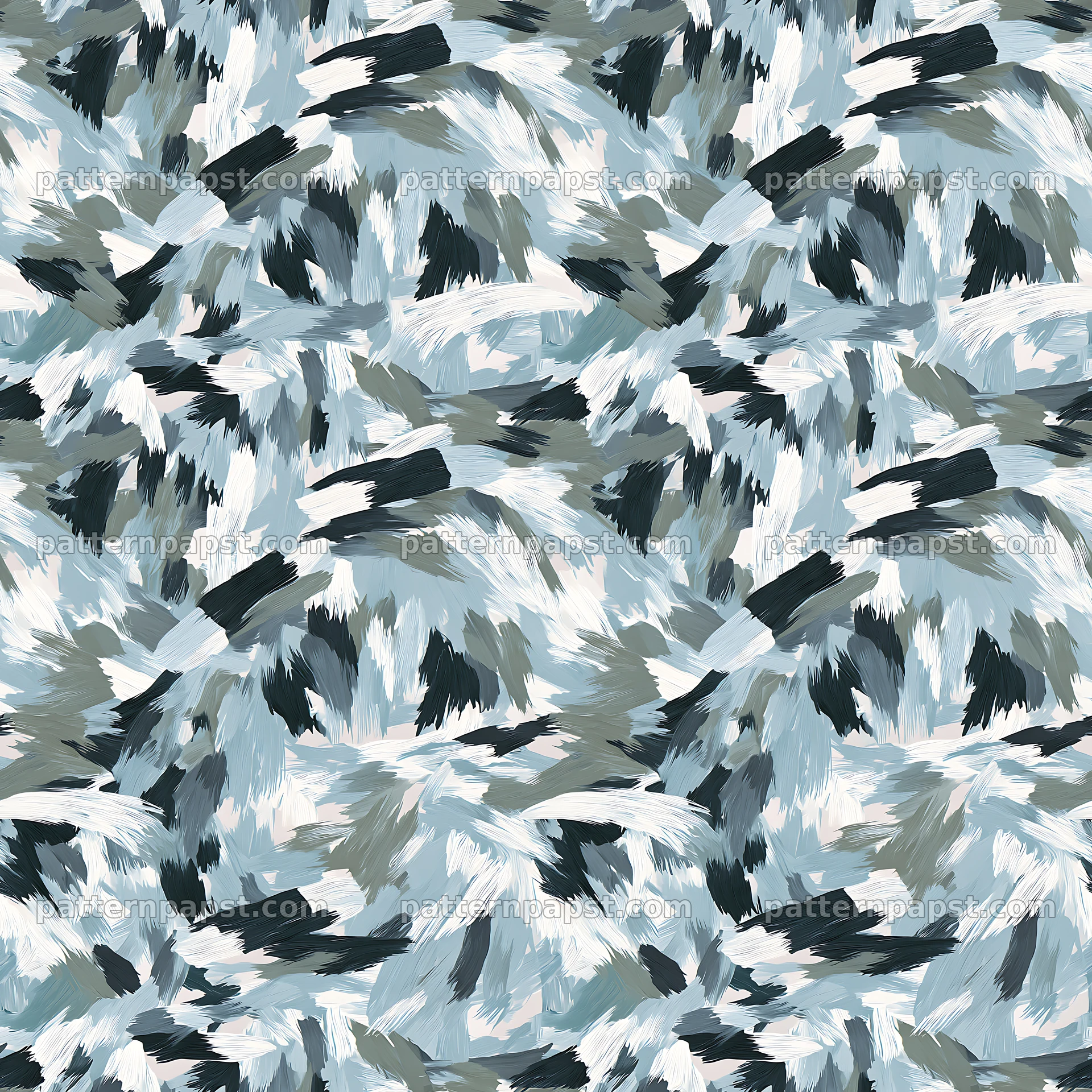 Seamless arctic camouflage brushstroke pattern for fabric design — seamless tileable pattern