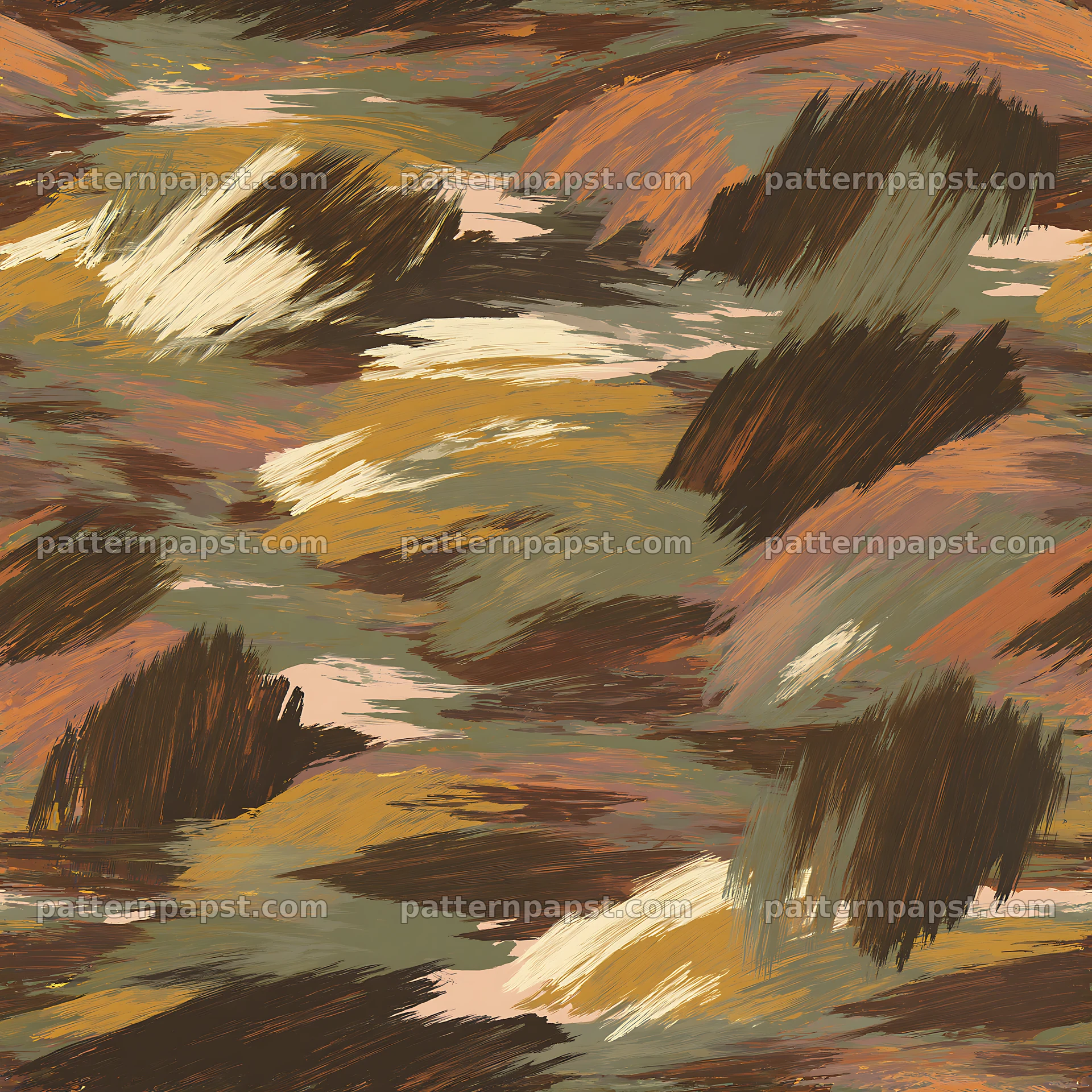 Seamless brown camouflage brushstroke pattern for textiles — seamless tileable pattern