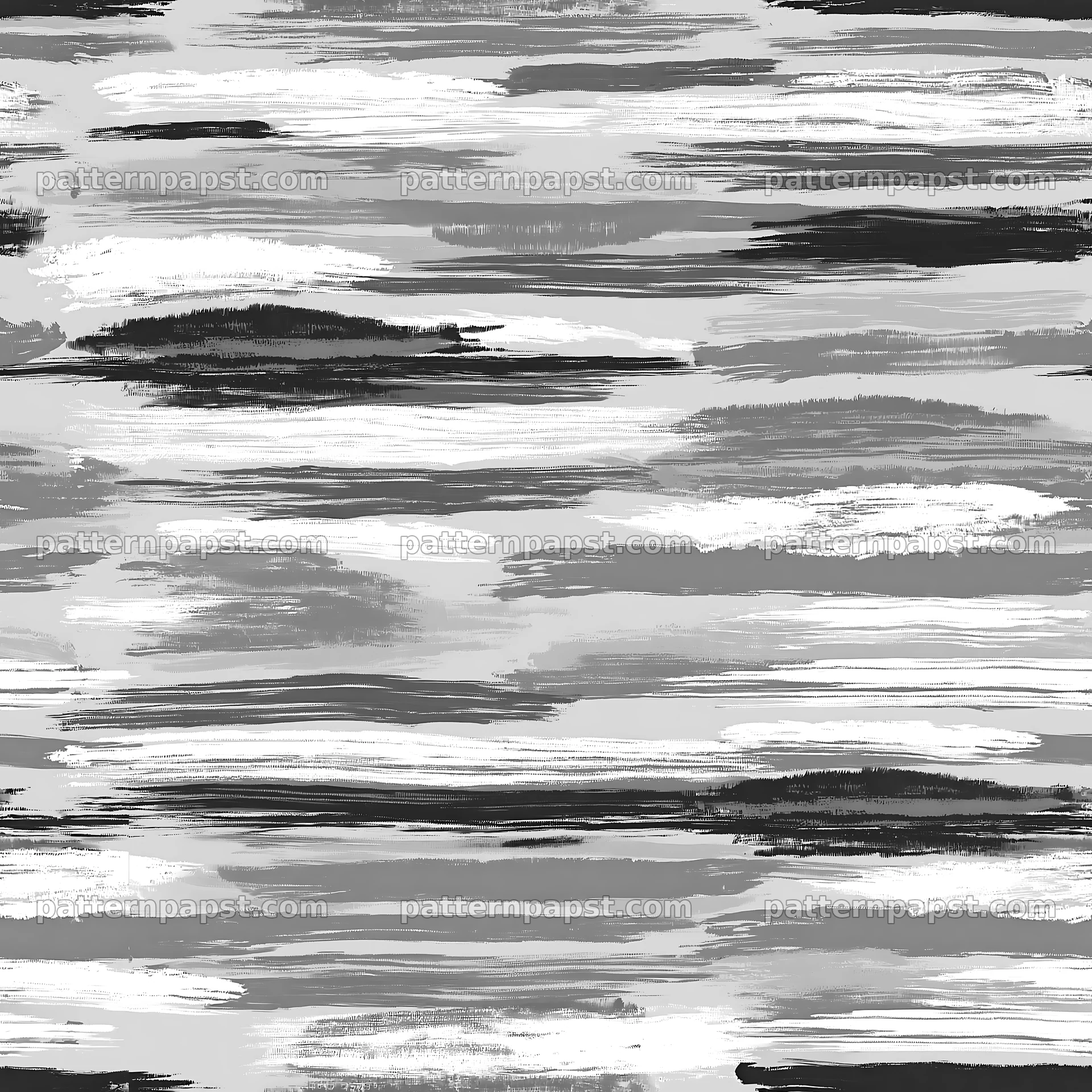 Seamless contrasting horizontal brushstroke pattern in grayscale — seamless tileable pattern