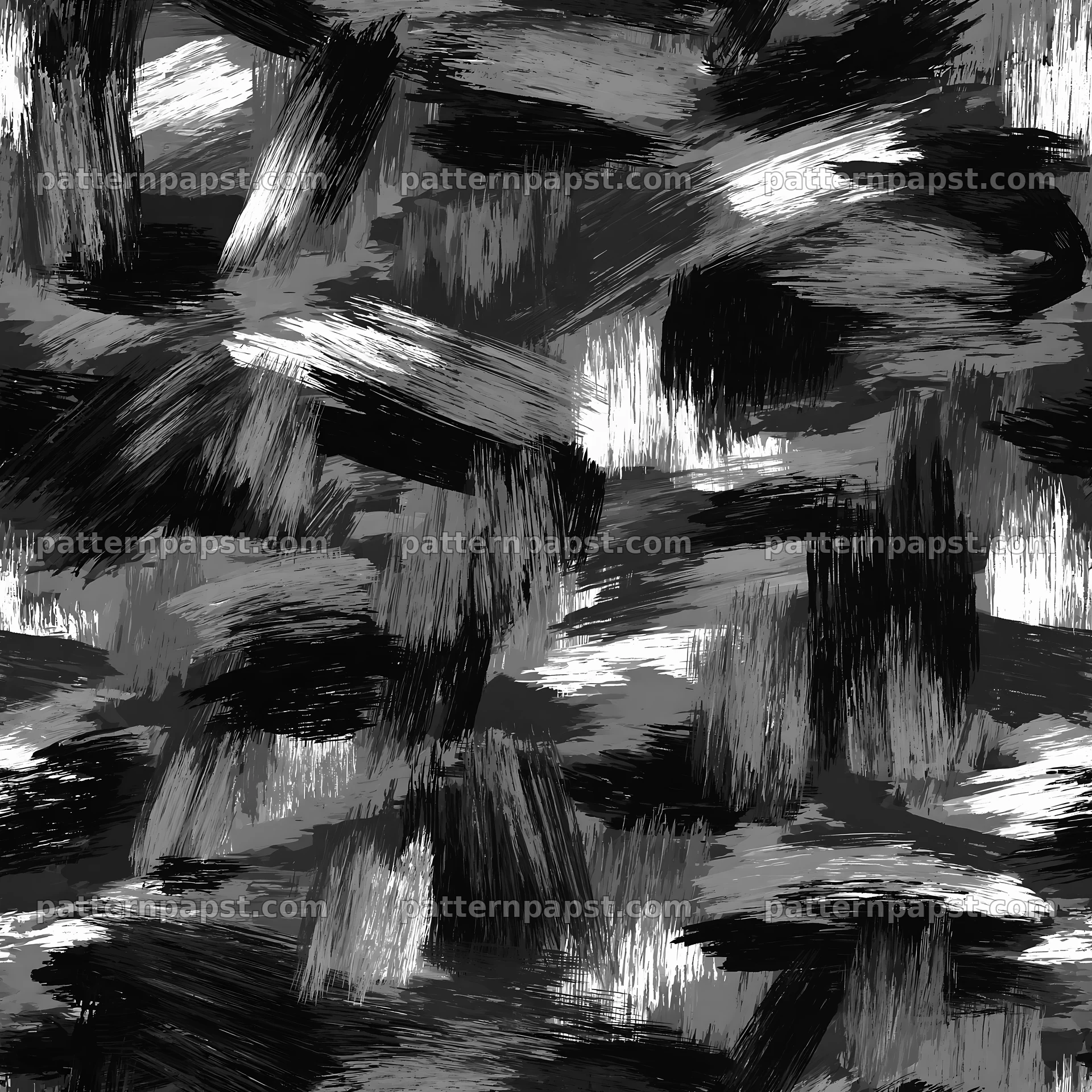 Seamless black camouflage brushstroke pattern for textiles — seamless tileable pattern
