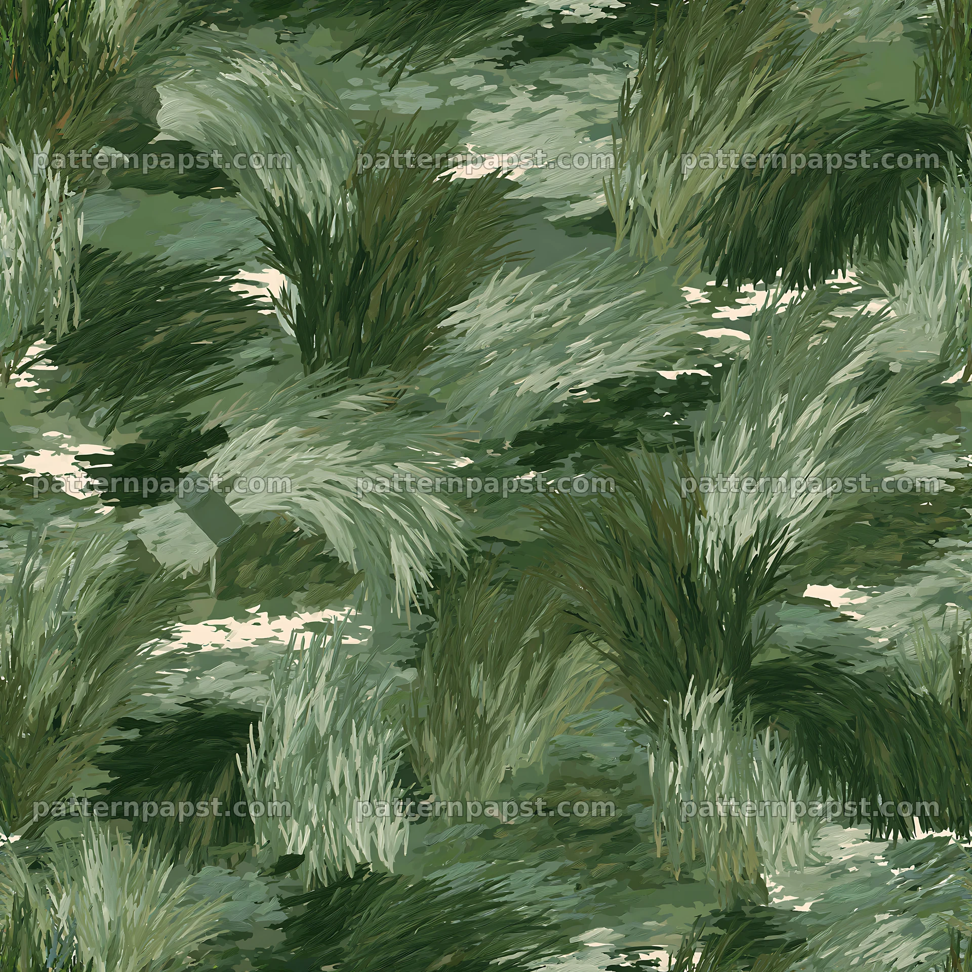 Seamless green camouflage brushstroke pattern for textiles — seamless tileable pattern