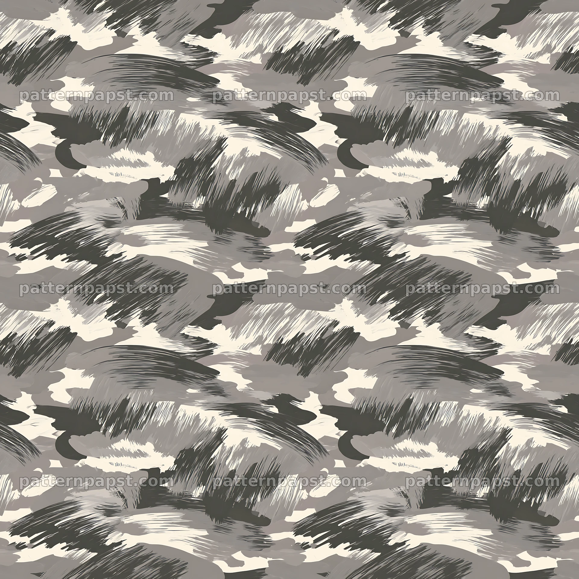 Seamless gray camouflage brushstroke pattern — seamless tileable pattern