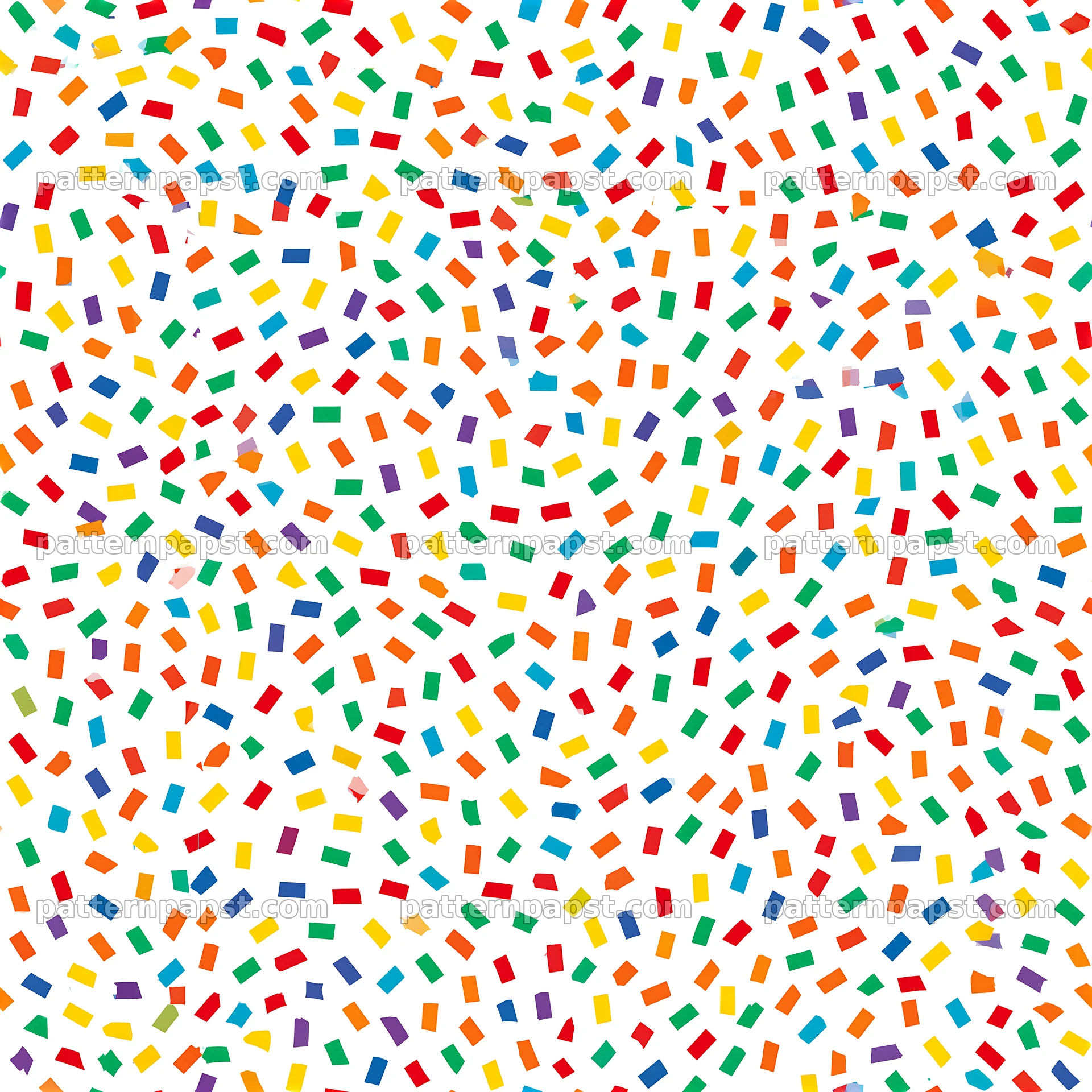 Colorful confetti seamless pattern with bright shapes on a white background — seamless tileable pattern