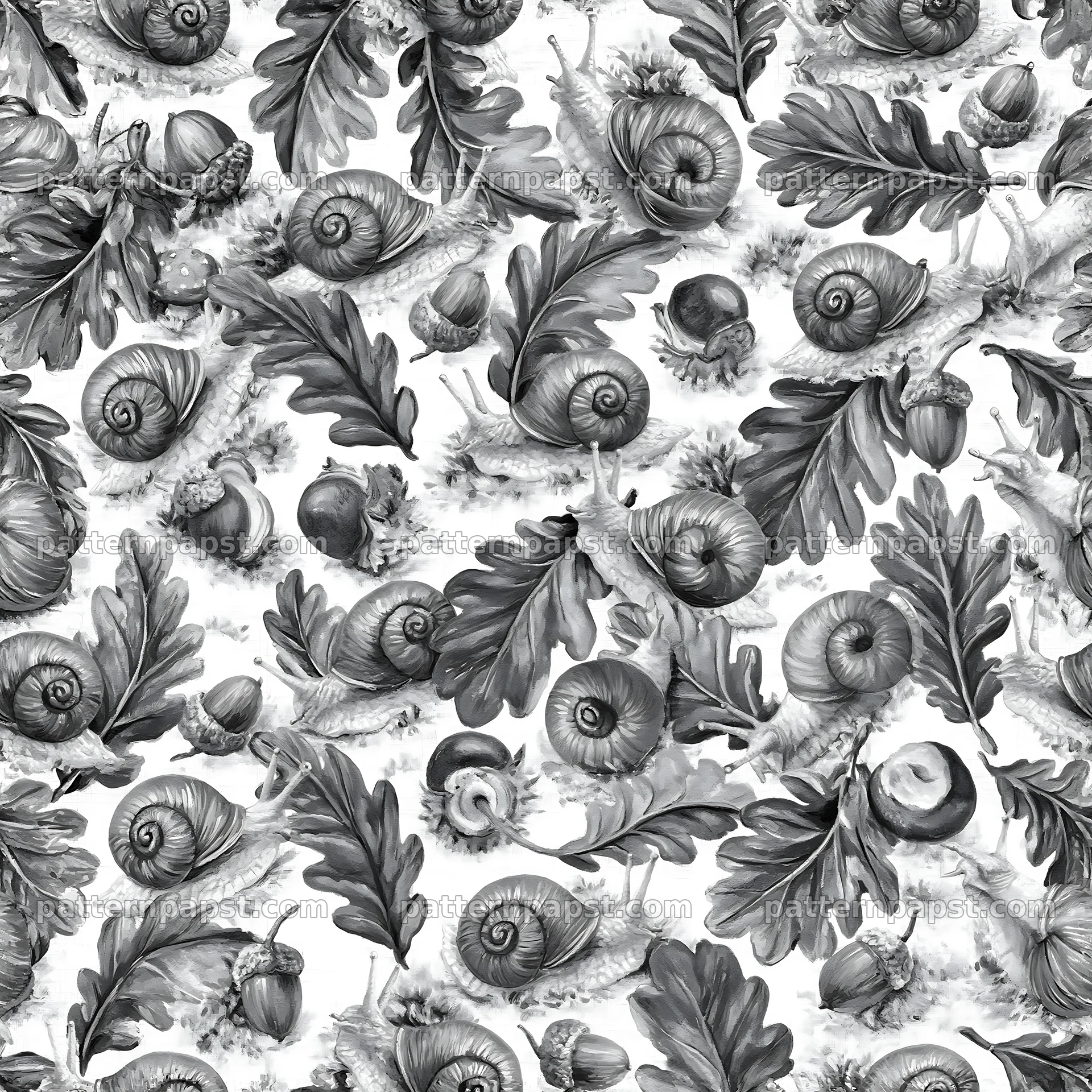 Red snail woodland seamless texture for fabric and wallpaper — seamless tileable pattern