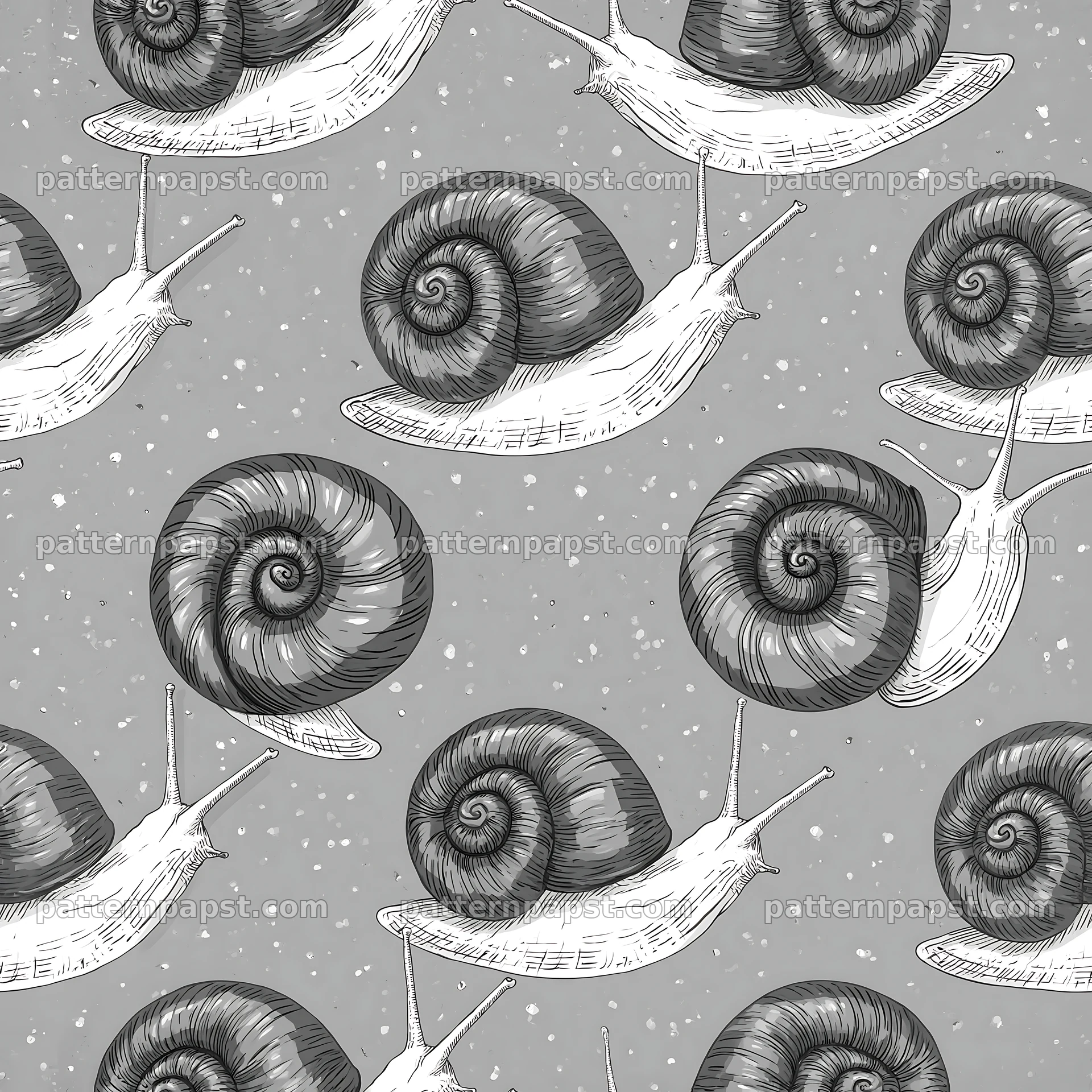 Red shell snail tileable pattern for fabric and wallpaper — seamless tileable pattern