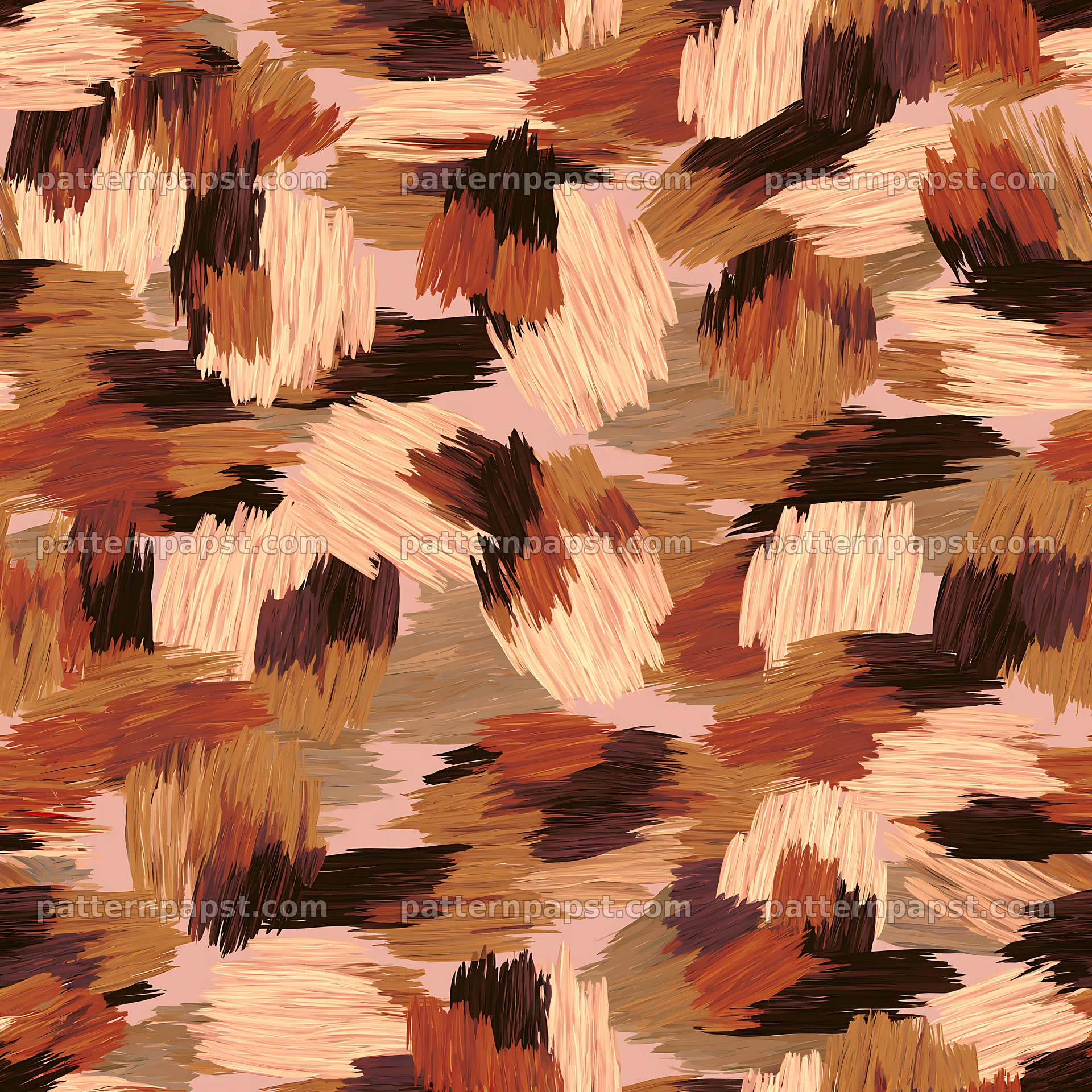 Seamless fashion camouflage brushstroke pattern in warm tones — seamless tileable pattern