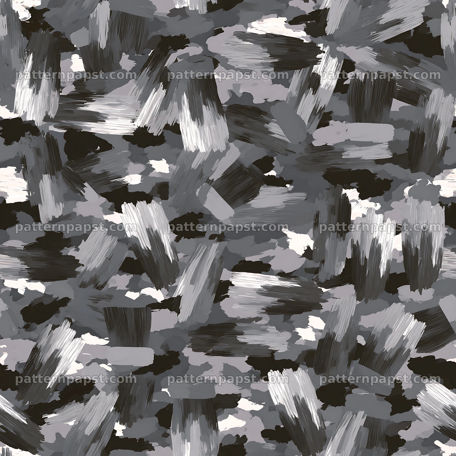 Seamless gray camouflage brushstroke pattern for textiles — seamless tileable pattern