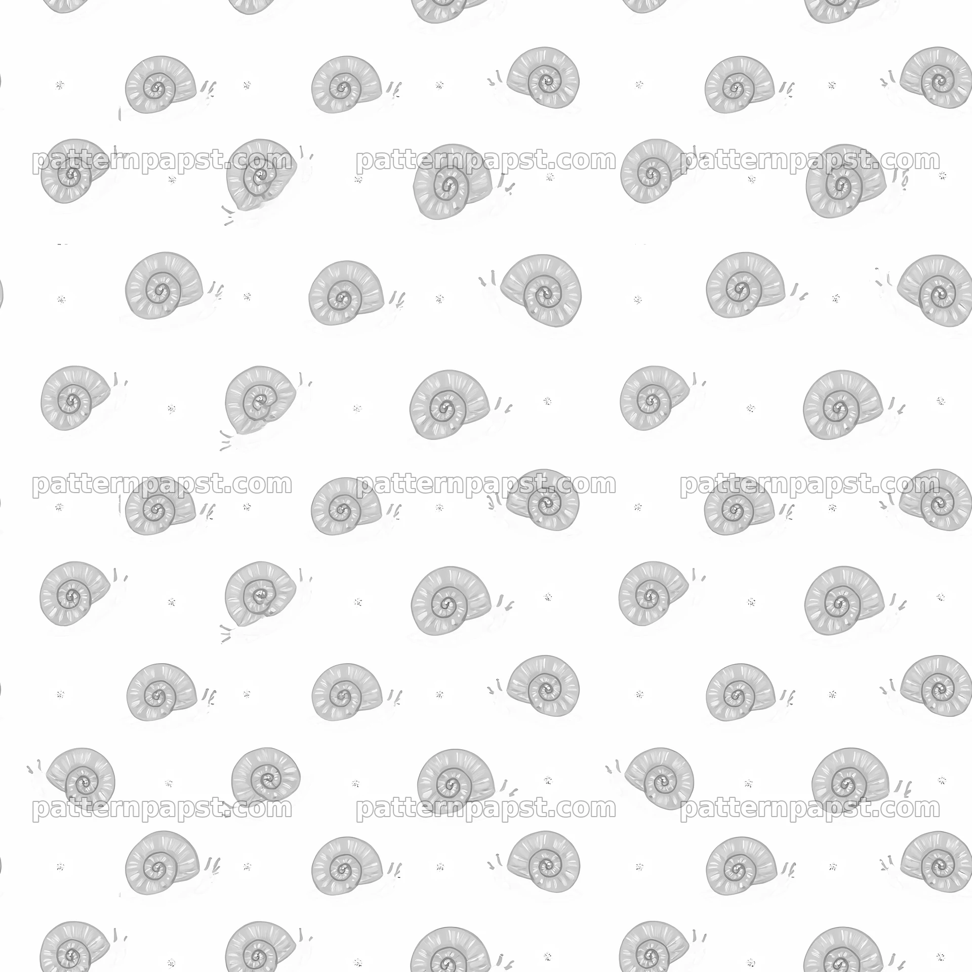 Seamless snail pattern for nursery fabric in gray tones — seamless tileable pattern