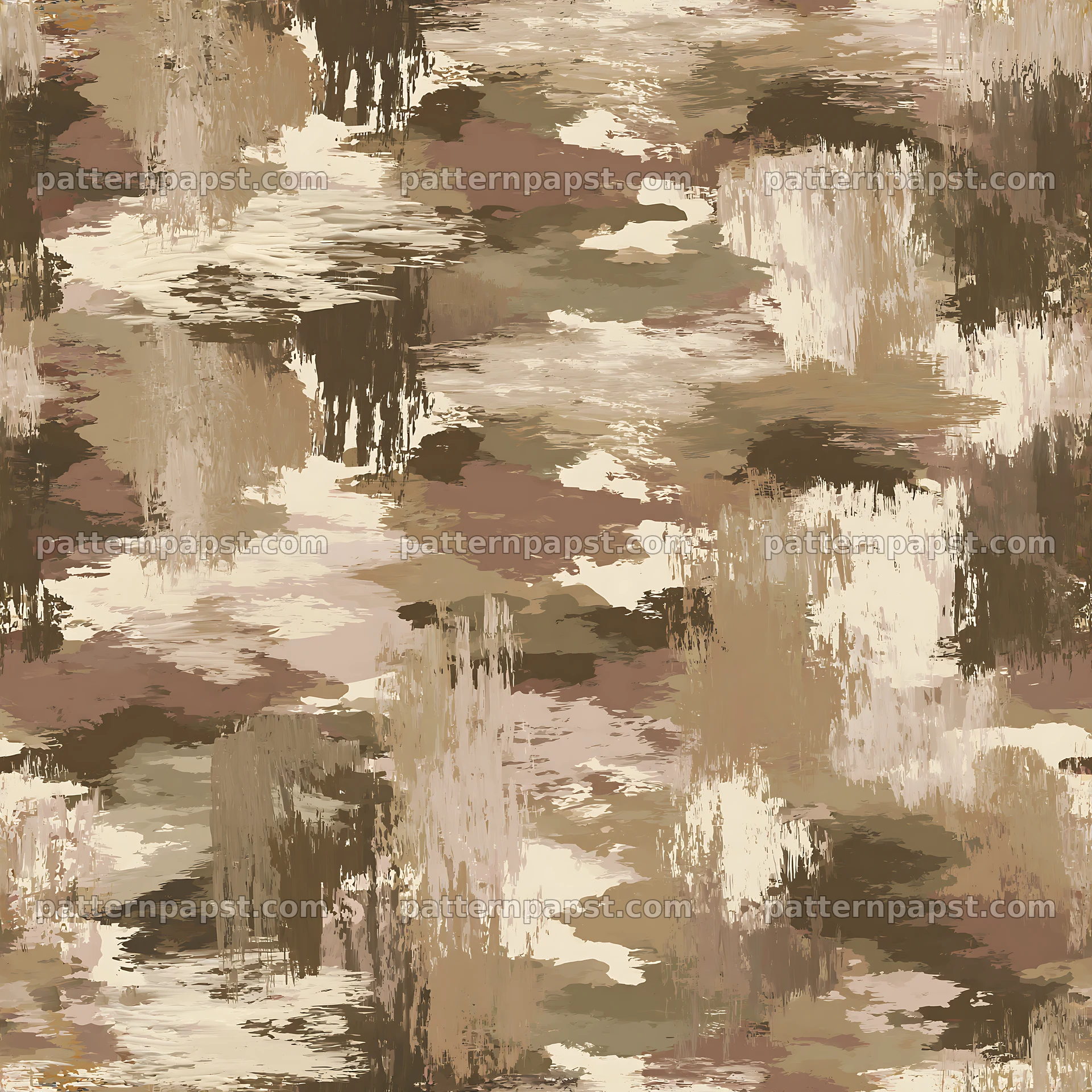 Seamless khaki camouflage brushstroke pattern — seamless tileable pattern