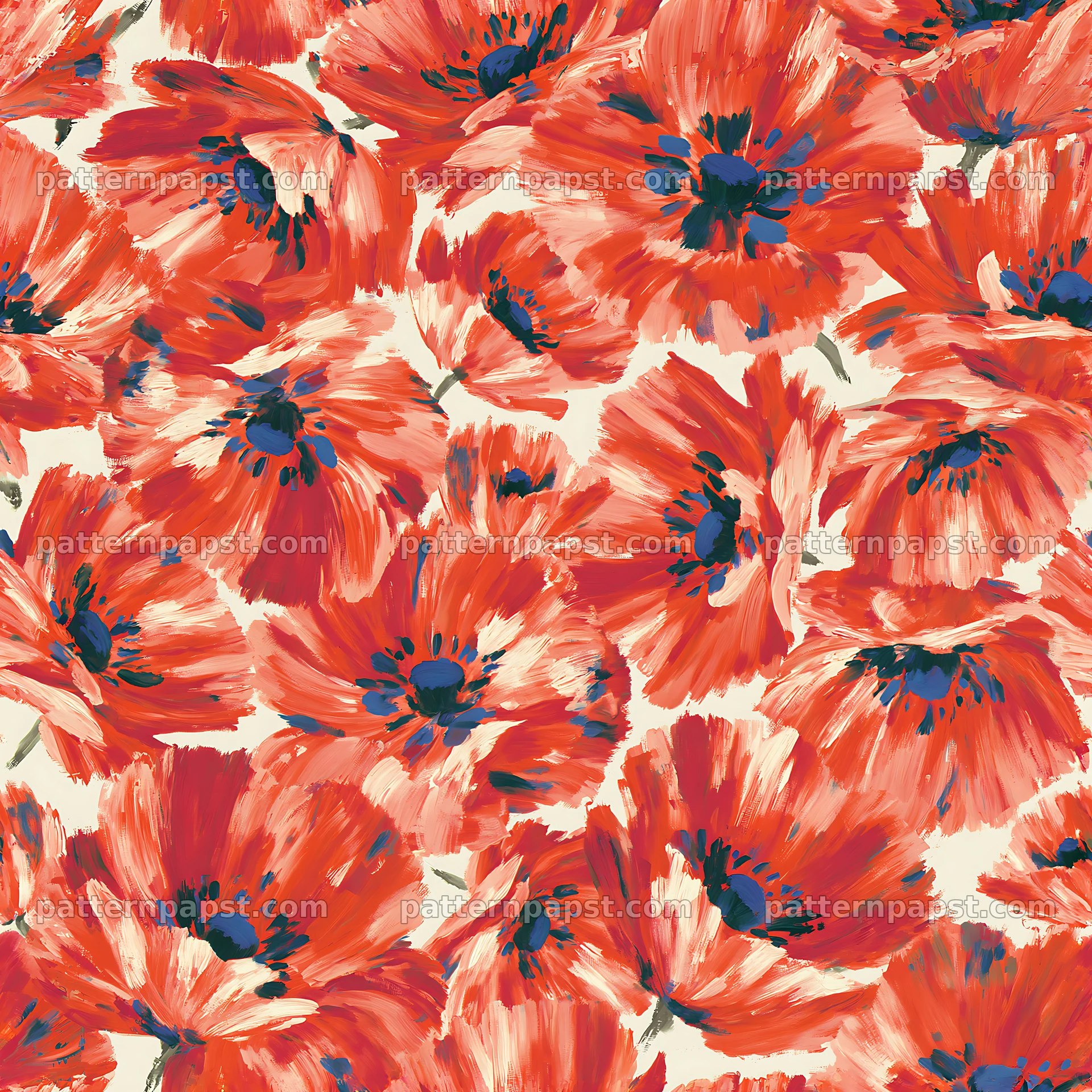Repeat wildflower brushstroke pattern for fabric and wallpaper — seamless tileable pattern