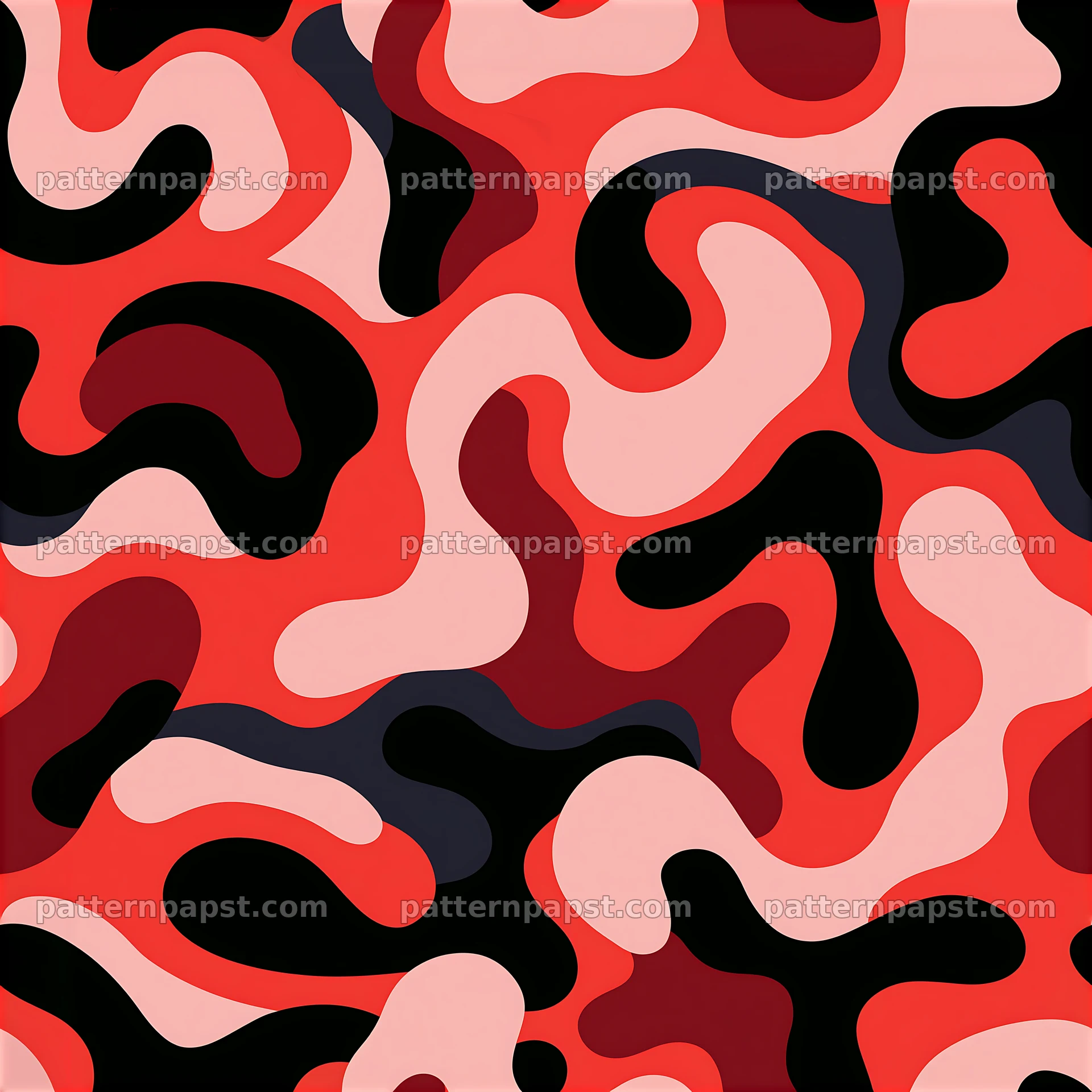 Red high contrast camouflage seamless pattern — seamless tileable pattern