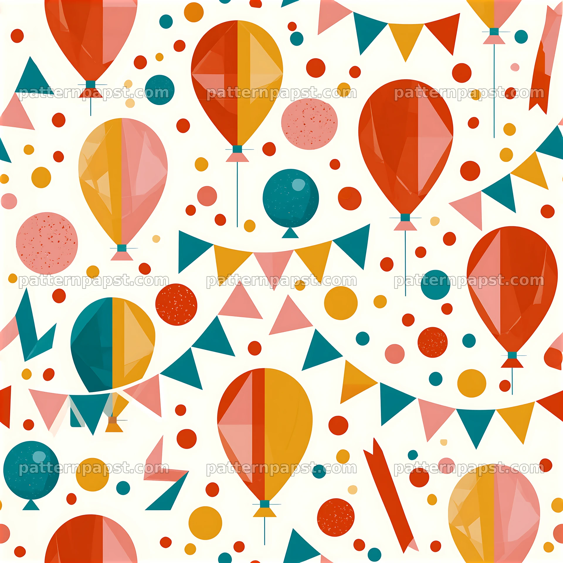 Balloon and banner pattern for birthday party decoration tileable pattern — seamless tileable pattern