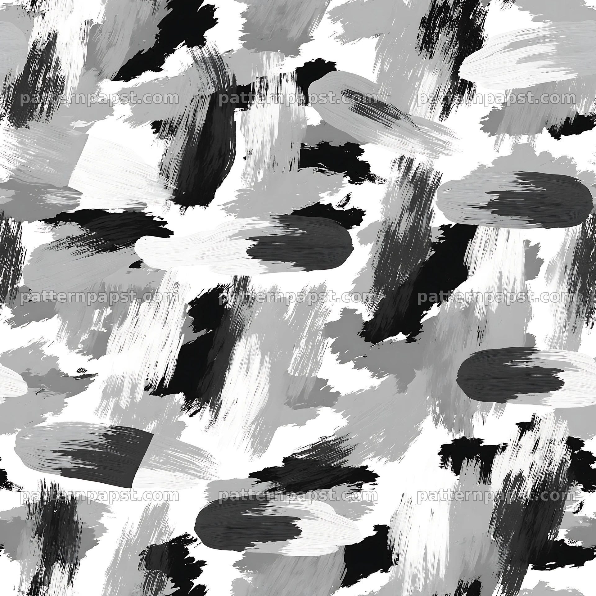 Urban camouflage brushstroke seamless pattern in black and white — seamless tileable pattern