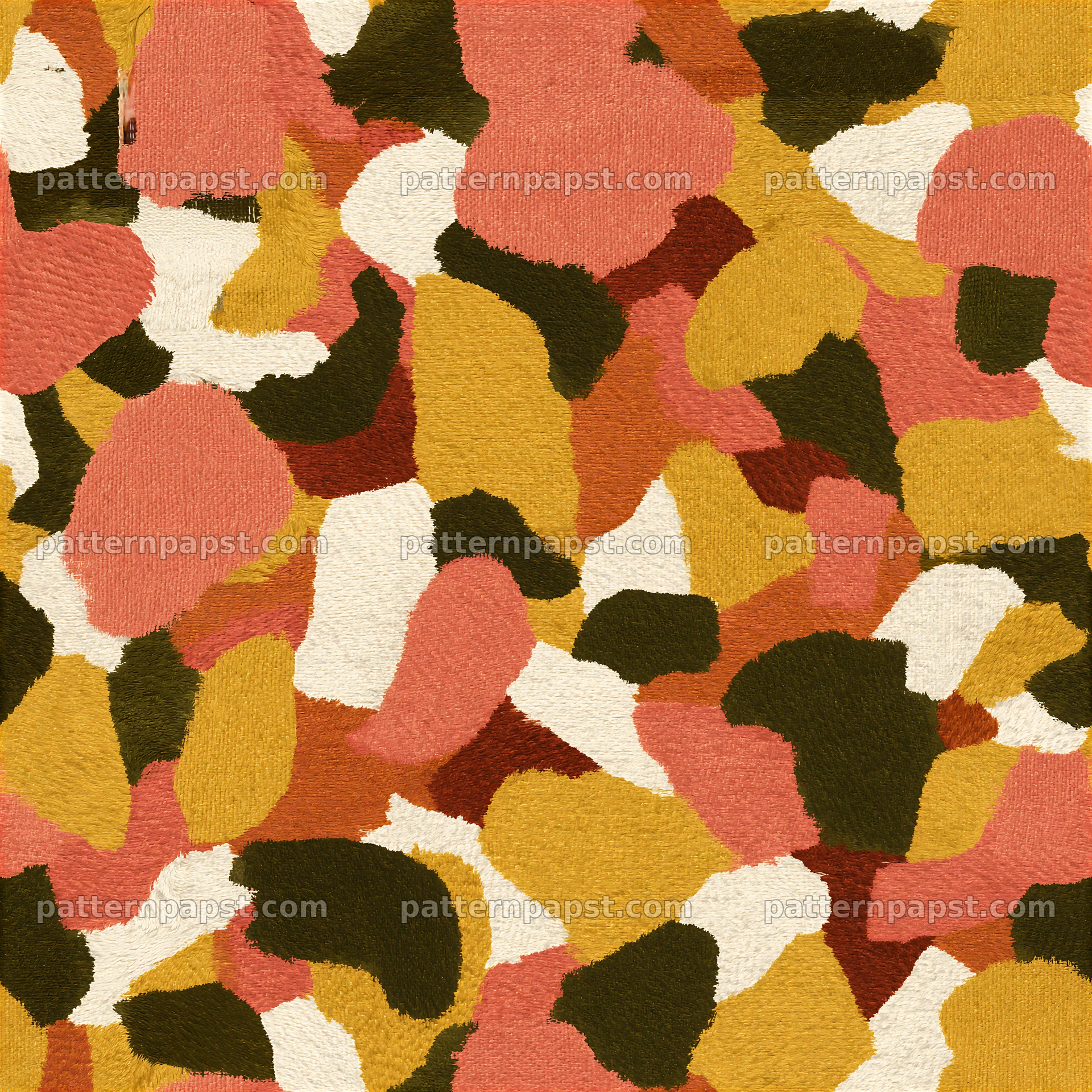 Golden textile camouflage seamless pattern with warm colors — seamless tileable pattern
