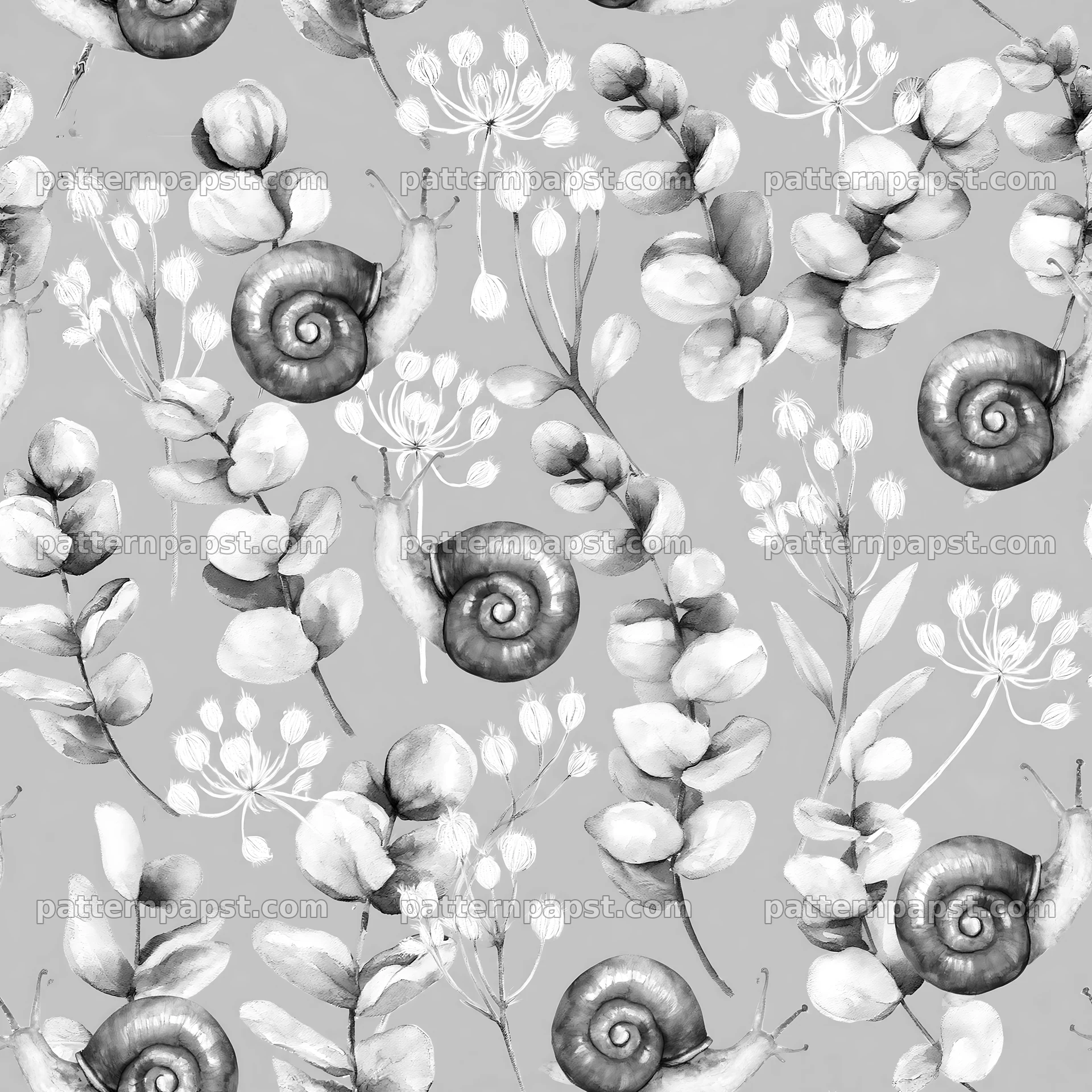 Red snail watercolor seamless pattern for fabric and wallpaper — seamless tileable pattern
