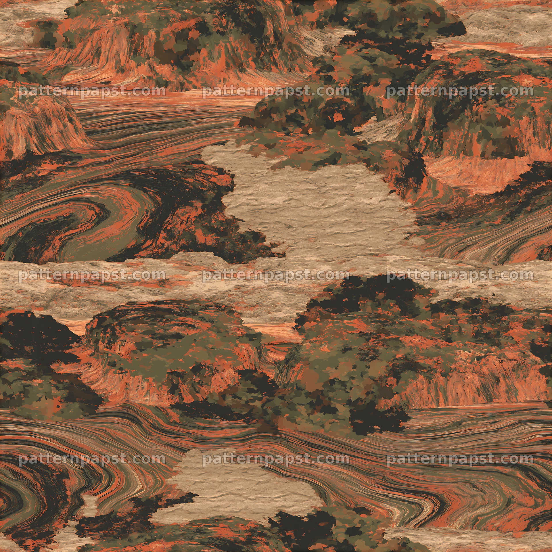 Seamless camouflage pattern with marbled earth textures — seamless tileable pattern