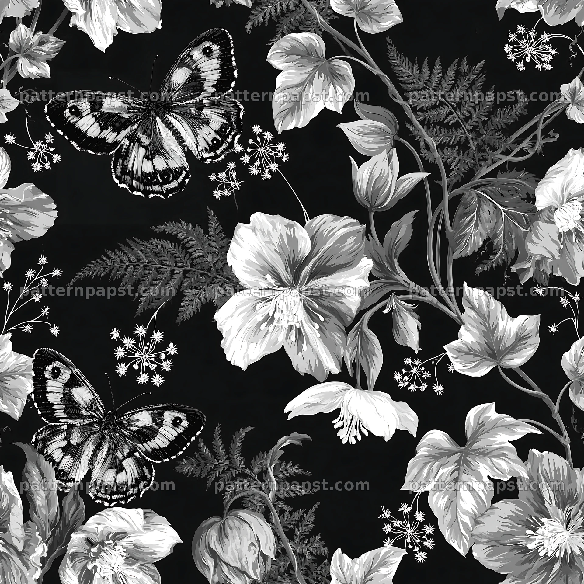 Fairy garden butterfly seamless pattern for fabric and wallpaper — seamless tileable pattern