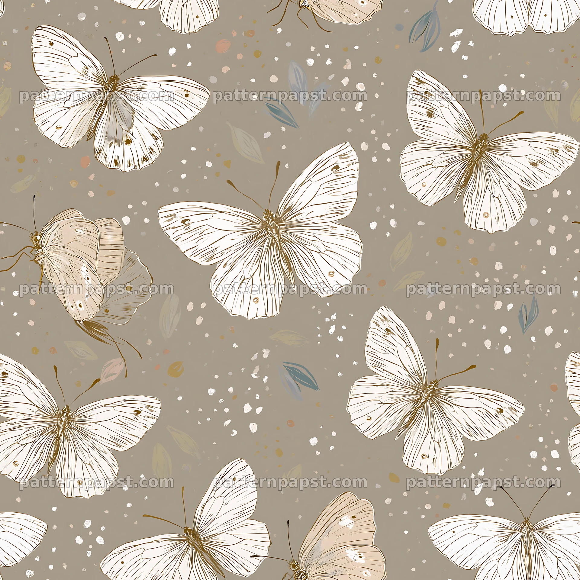 Hand drawn butterfly seamless pattern for fabric and wallpaper — seamless tileable pattern