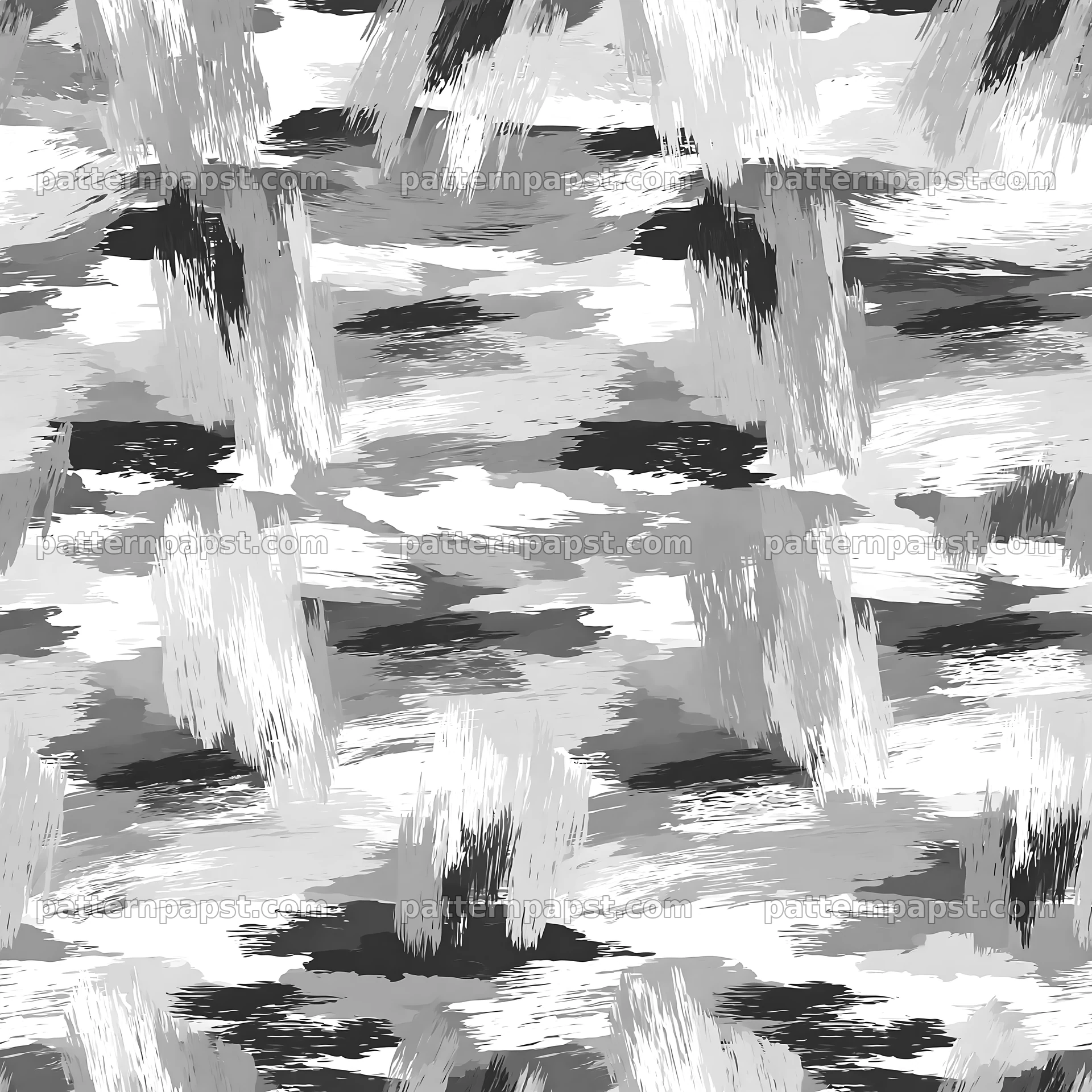 Seamless military camouflage brushstroke pattern in black and white — seamless tileable pattern