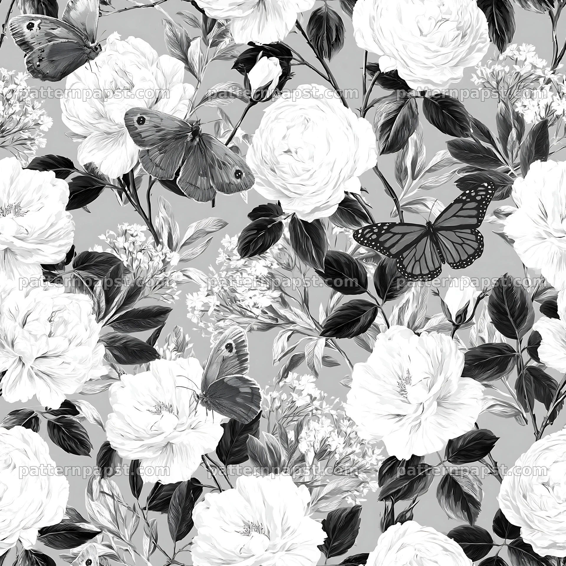 Butterfly and rose seamless pattern for fabric and wallpaper — seamless tileable pattern
