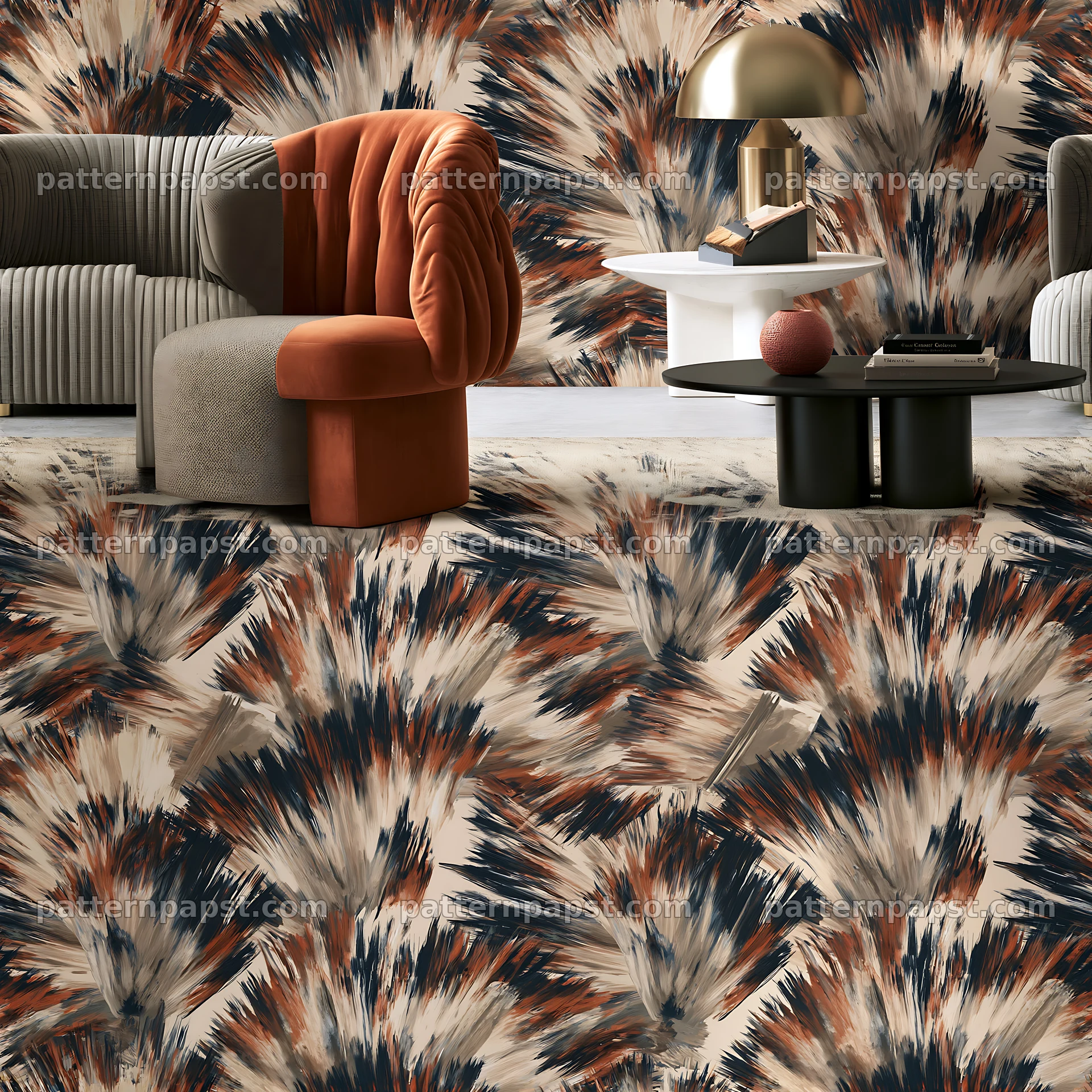 Beige camouflage brushstroke seamless pattern for textiles — seamless tileable pattern