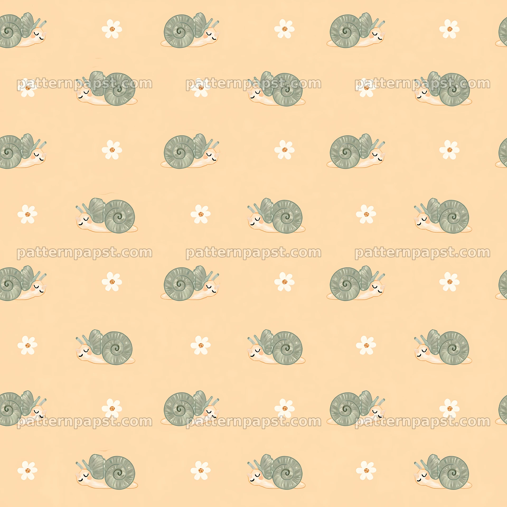 Seamless snail pattern for nursery fabric — seamless tileable pattern