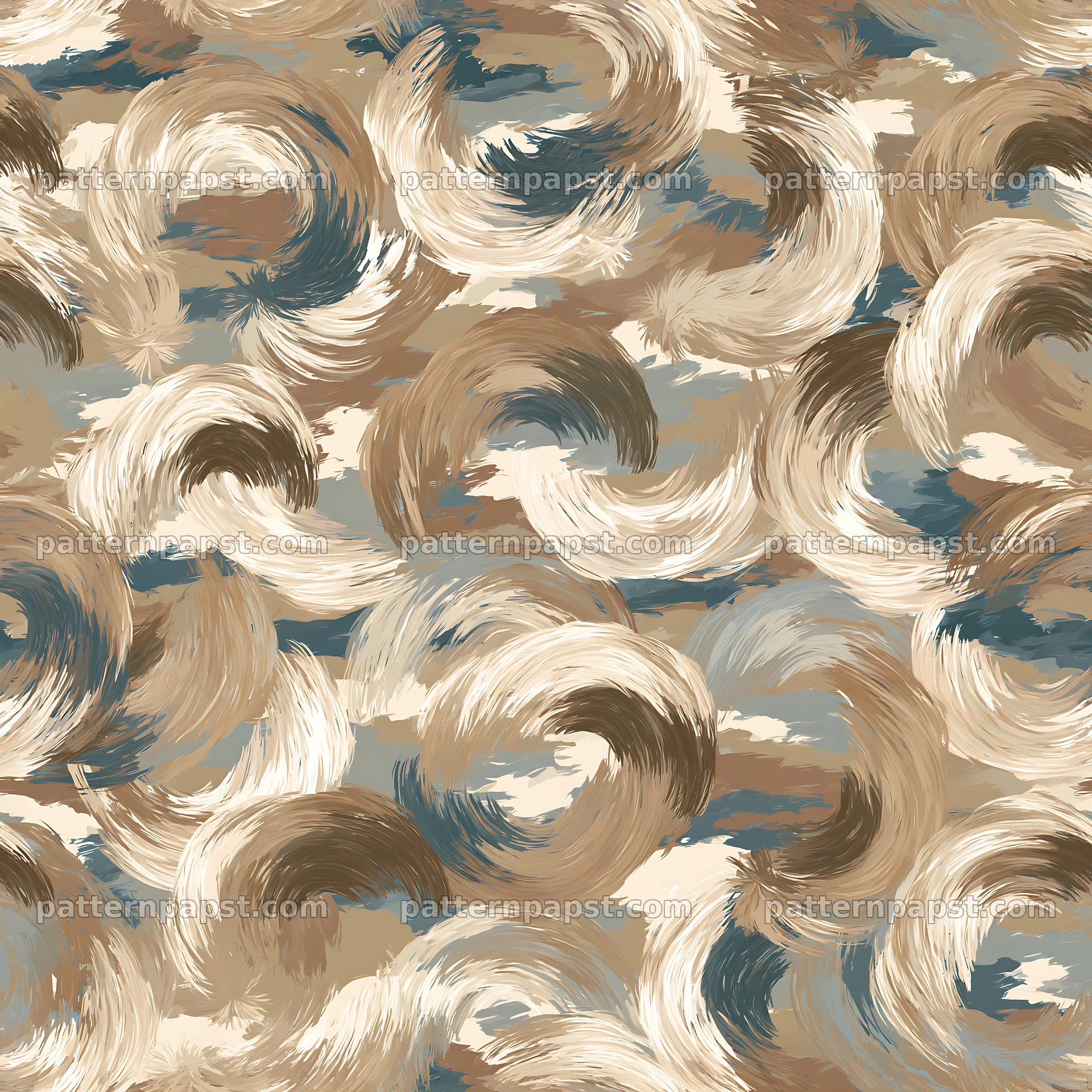 Seamless beige camouflage brushstroke pattern — seamless tileable pattern