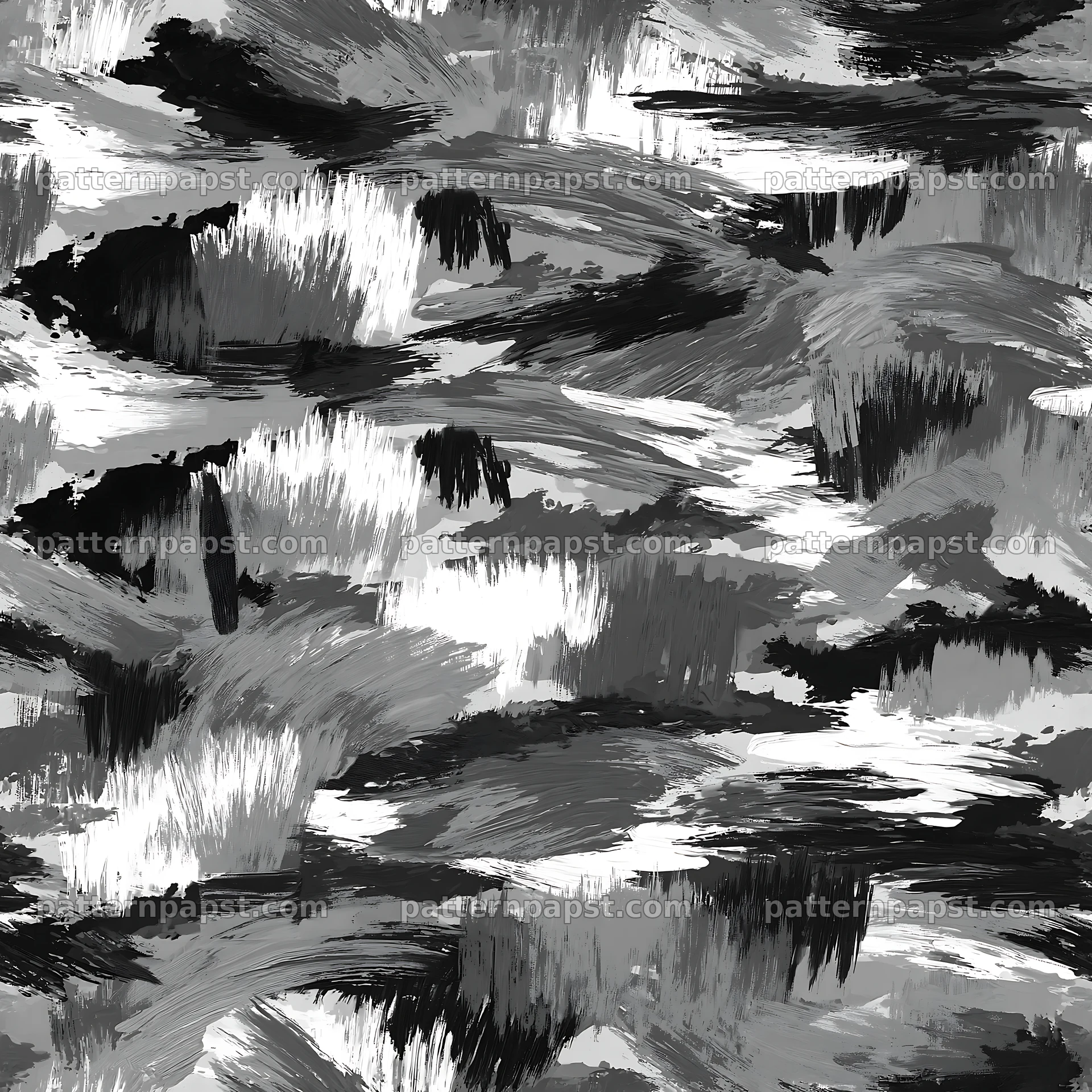 Seamless camouflage brushstroke pattern in grey tones — seamless tileable pattern