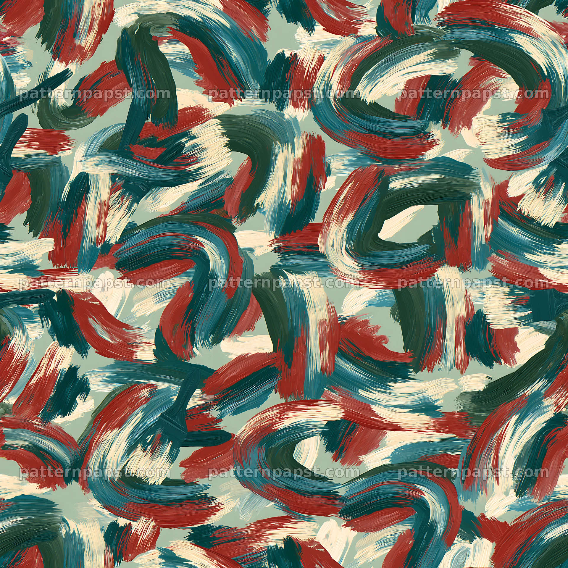 Seamless camouflage brushstroke pattern in earthy tones — seamless tileable pattern