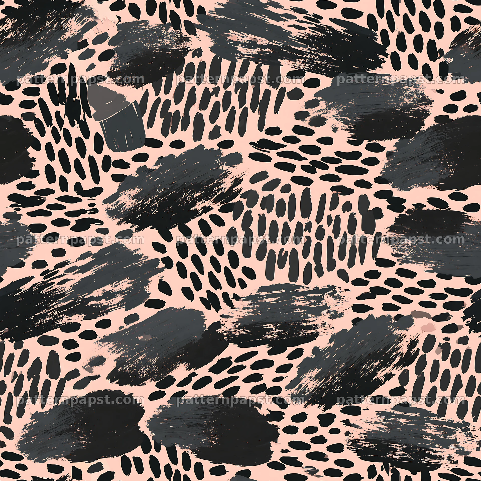 Seamless black camouflage brushstroke pattern for textiles — seamless tileable pattern