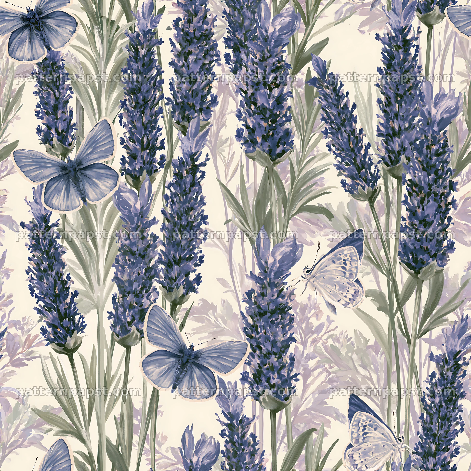 Butterfly and lavender seamless pattern seamless pattern