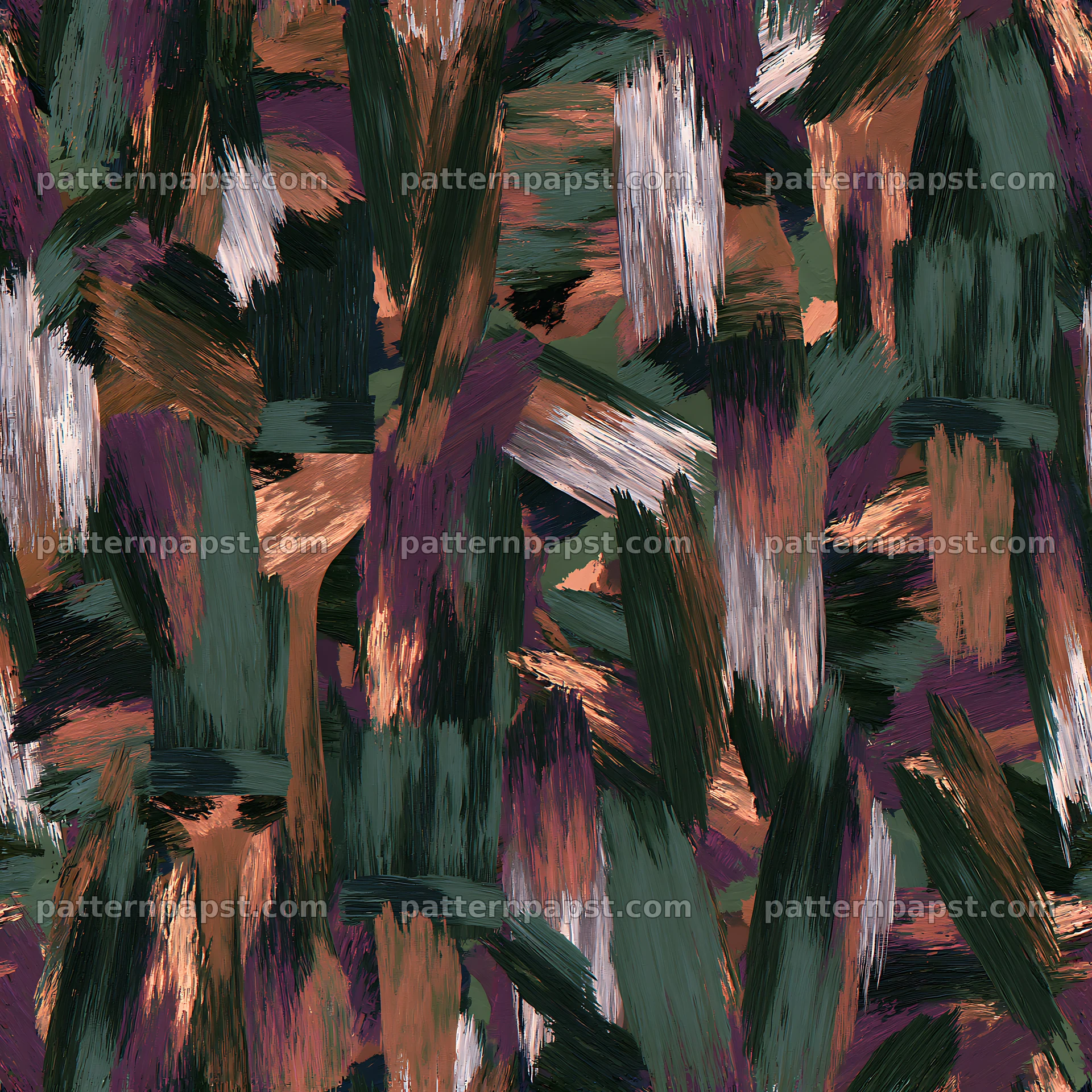 Seamless woodland camouflage brushstroke pattern — seamless tileable pattern