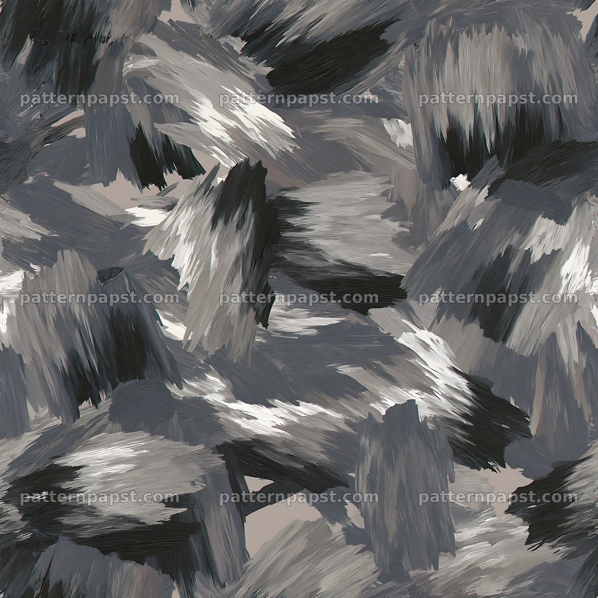 Seamless gray camouflage brushstroke pattern — seamless tileable pattern
