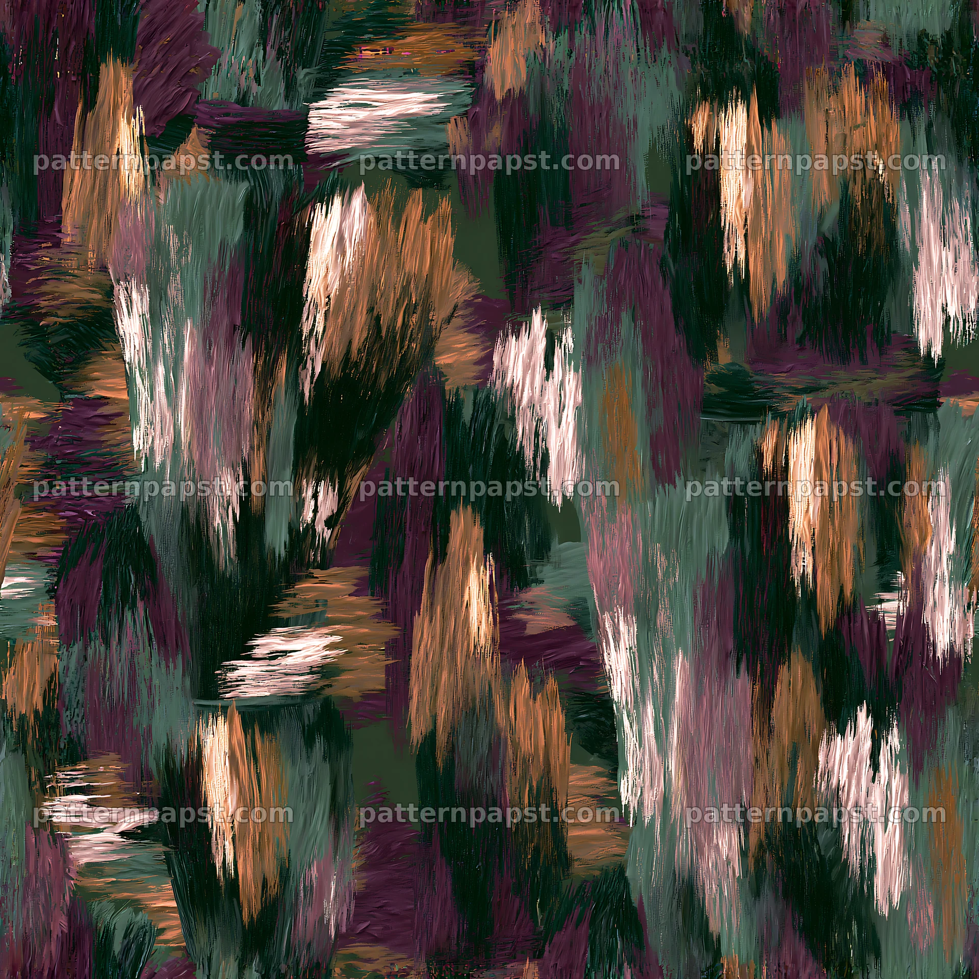Seamless woodland camouflage brushstroke pattern design — seamless tileable pattern