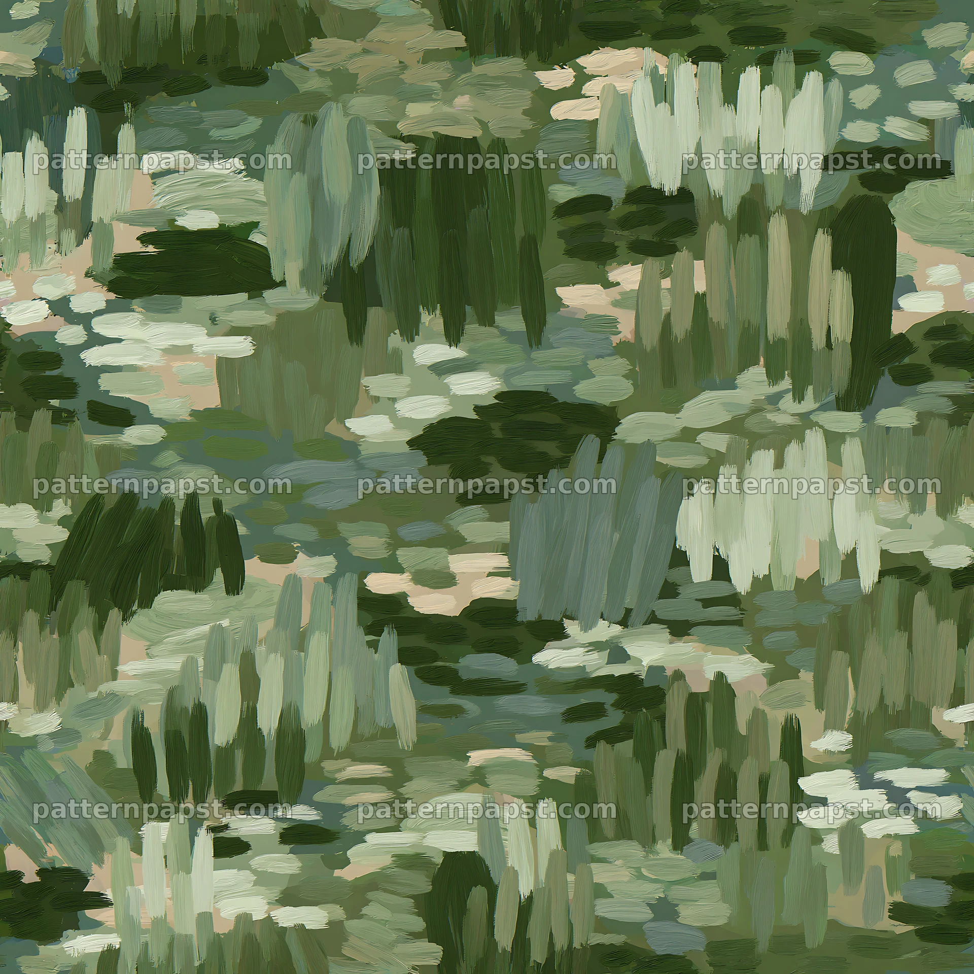 Seamless green camouflage brushstroke pattern for textiles — seamless tileable pattern